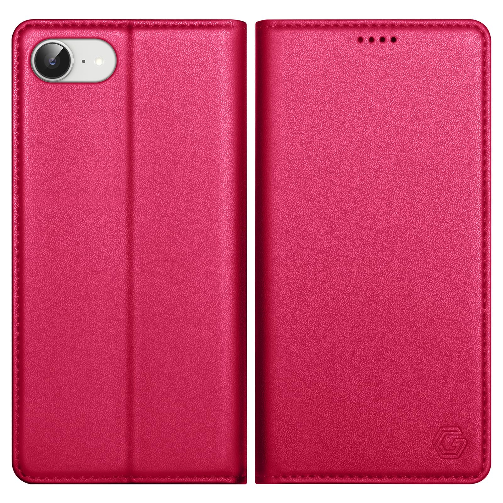 Kirnntca Handyhülle für iPhone SE 2022/2020 iPhone 8/7 Hülle, Kartenfach Premium PU Leder Klapphülle Schutzhülle, Standfunktion Tasche Flip Case für iPhone SE 2022/2020 iPhone 8/7 - Magenta