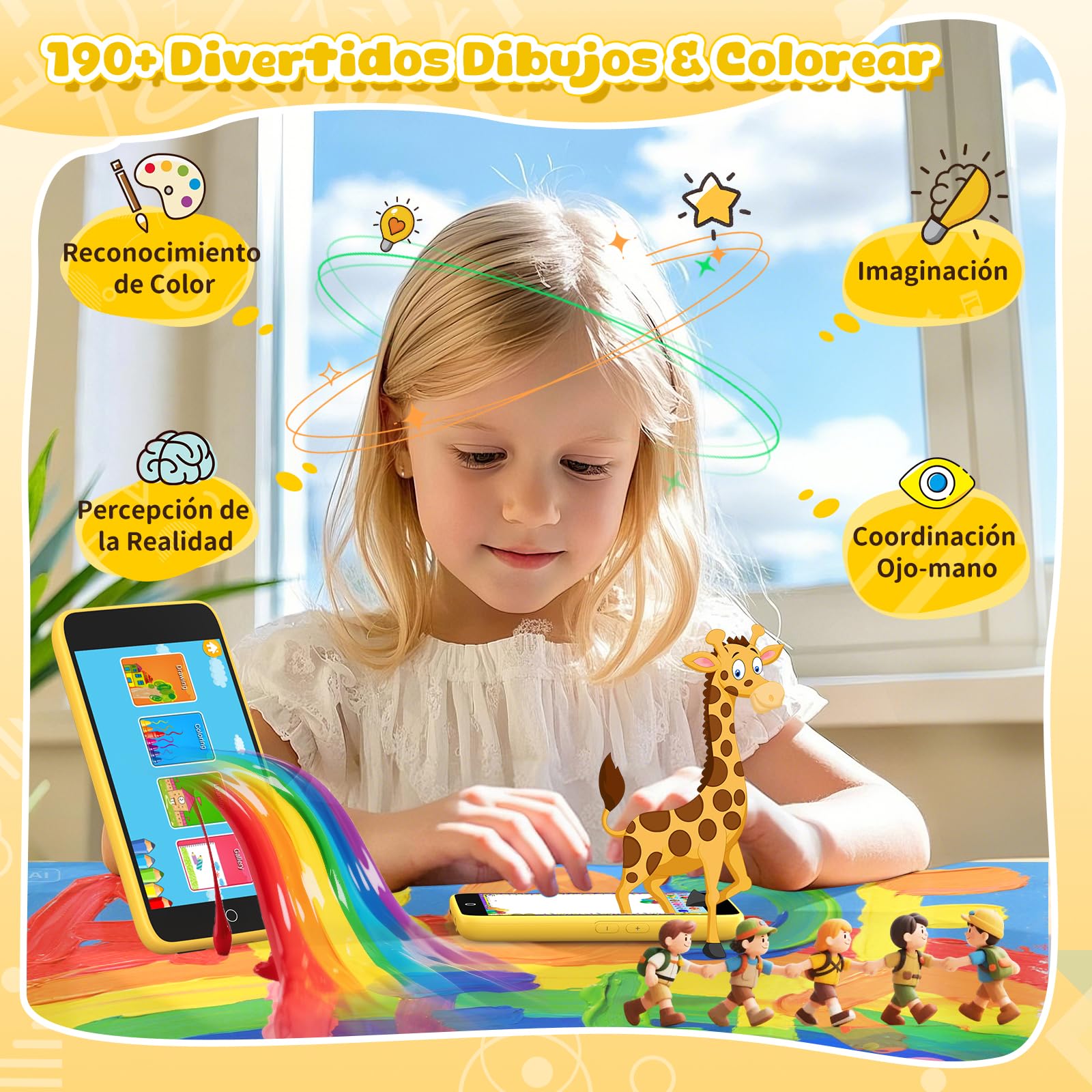 Smartphone Niños, 3.97" Teléfono Móvil para Niños con 210+ Juegos de Puzzle, Control Parental, Cámara, Música, Teléfono Móvil de Juguetes Niñas 3 4 5 6 7 8 9 10 11 12 Años, Navidad Cumpleaños Regalo