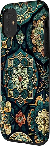Miniatura 2 de iPhone 11 - Funda bohemia vintage marroquí con patrón retro floral bohemio