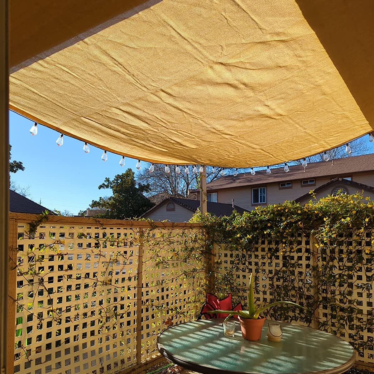 Malla Sombreo Jardín, Red De Sombreado para Exterior Terraza Patio, 90% Paño Protección Solar 4x7m 5x5m 5x8m 6x6m 6x10m 7x7m Red De Sombra con Ojales(Tamaño:4X9M)