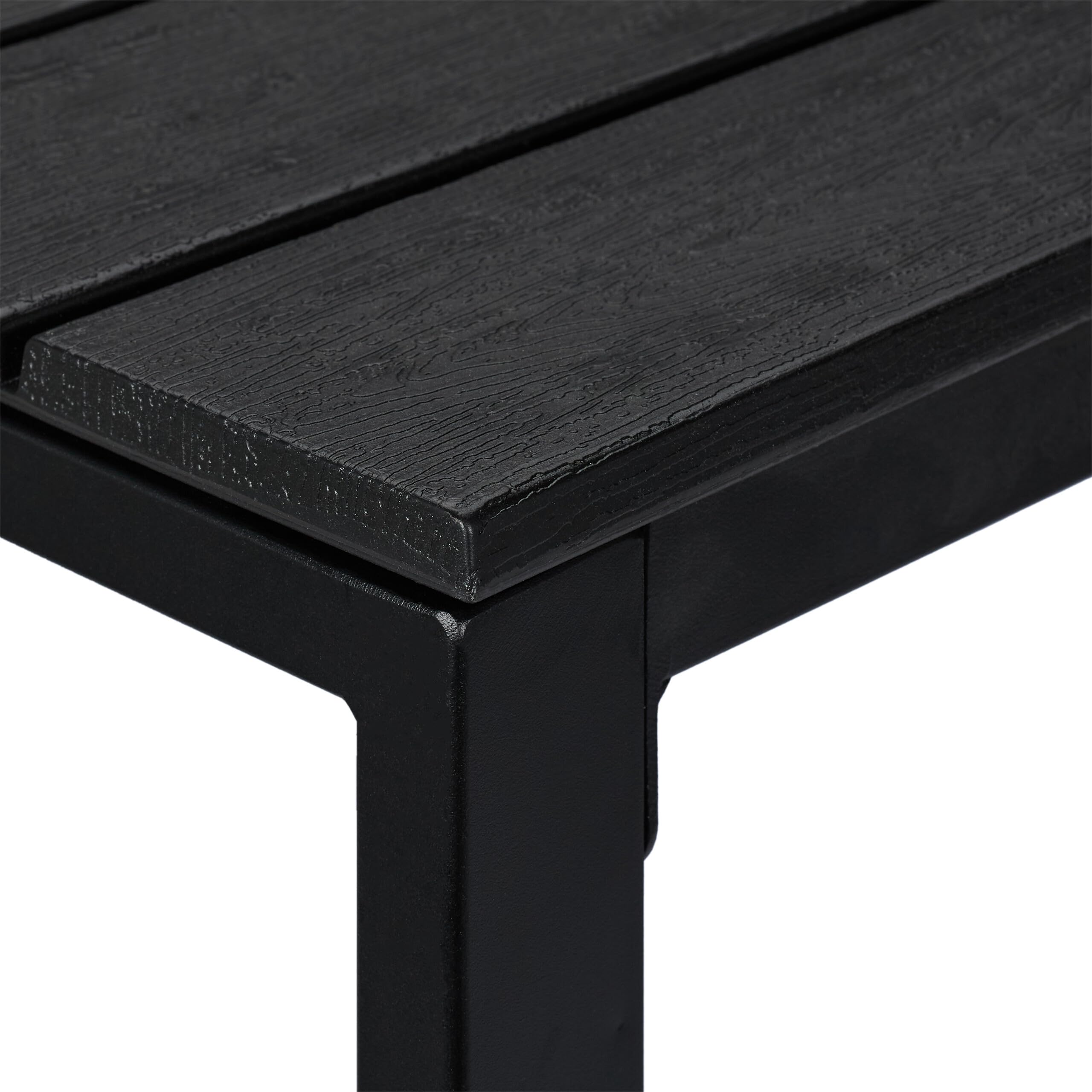 Tavolino Basso Da Balcone Relaxdays - Nero, Resistente Alle Intemperie, 39x52x48 Cm