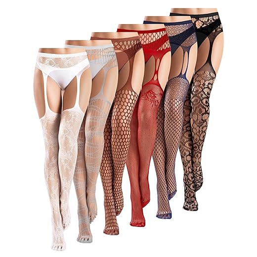 Women Fishnet Thigh High Stockings Suspender Pantyhose Lingerie Garter Belts Tights for Women Girls