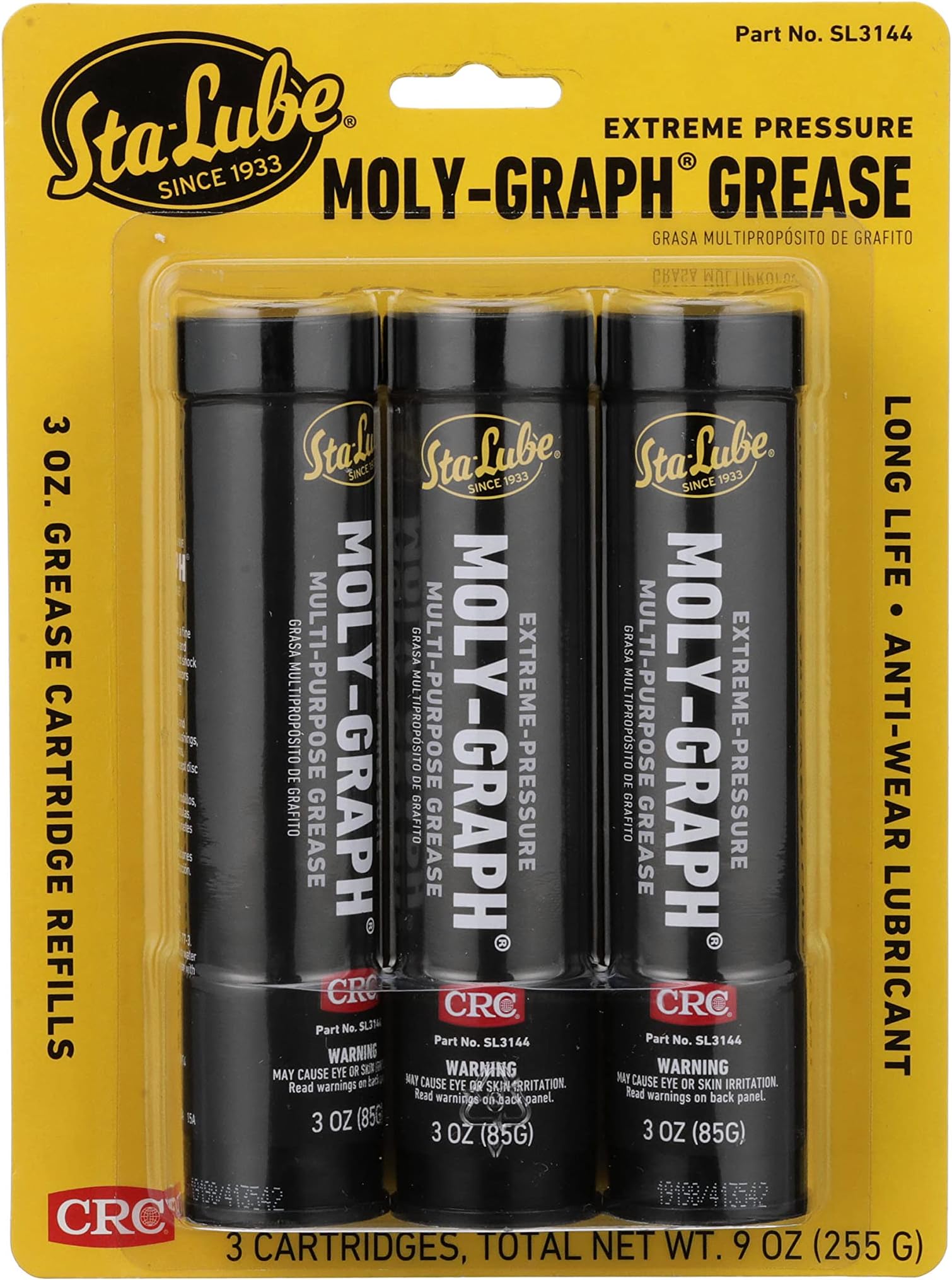 Moly-Graph Extreme Pressure Multi-Purpose Grease SL3144 - [Pack of 3] 3 Wt Oz., Extreme Pressure, Multi-Purpose Molybdenum and Graphite Grease
