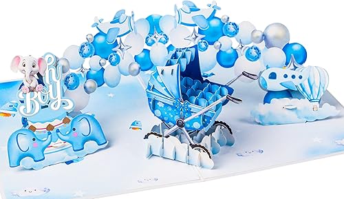 Tarjetas de baby shower para niños, tarjeta de bautismo, tarjeta para bebés nuevos de 6 x 8 pulgadas, tarjetas de regalo, regalos emergentes para