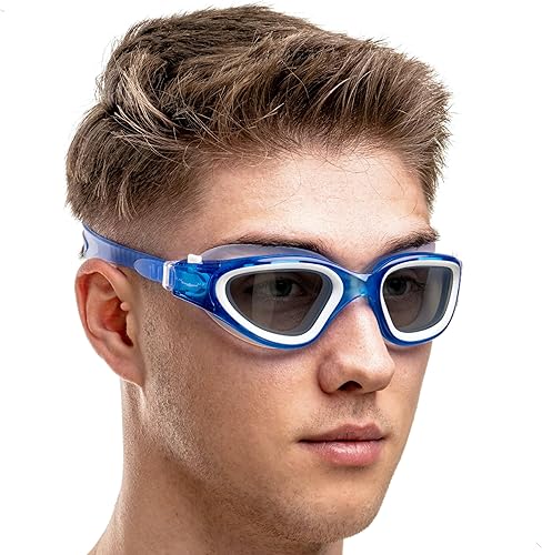 Miniatura 39 de AqtivAqua DX - Gafas de natación con visión amplia para adultos, hombres y mujeres, antiempañamiento y sin fugas Gafas blancas y rosas + estuche