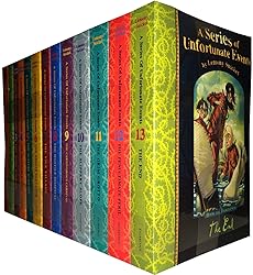 A Series of Unfortunate Events Lemony Snicket 13 Books Collection Pack Set (Includes the Bad Beginning, the Reptile Room, the Wide Window, the Miserable Mill, the Austere Academy, the Grim Grotto, the Penultimate Peril, the End)