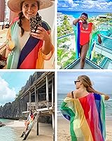 Vista 4 de Hibluco - Cárdigan largo tipo kimono para mujer, de verano, floral, de gasa, salida de baño