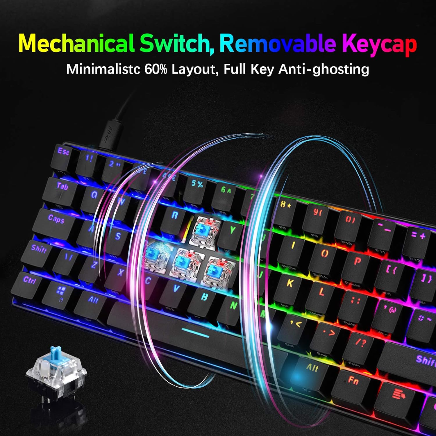 Exсluѕіvе Dіѕсоunt 70% Prісе Mechanical Gaming Keyboard and Lightweight Honeycomb Mouse Combo with Rainbow RGB Backlit Full Anti-ghosting 61 Key Ergonomic Programmable Mice Wired USB for Laptop PC Gamer Typist(Black/Blue Switch) 🛒 Crаzу Dеаlѕ Mechanical Gaming Keyboard and Lightweight Honeycomb Mouse Combo with Rainbow RGB Backlit Full Anti-ghosting 61 Key Ergonomic Programmable Mice Wired USB for Laptop PC Gamer Typist(Black/Blue Switch)