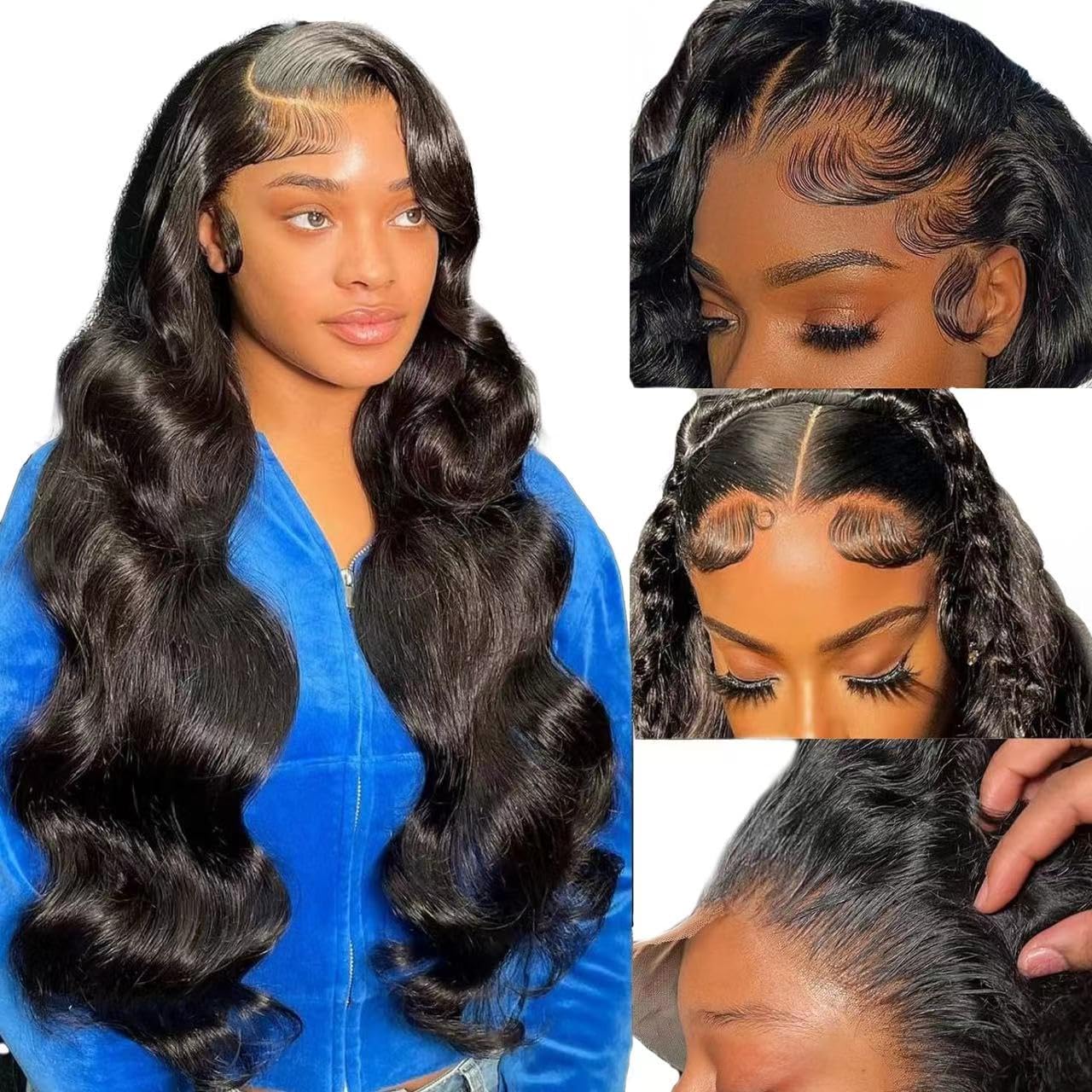 AISI HAIR 13X4 Lace Front Wigs For Women Black Body Wave Wig With Free Part Natural Looking For Daily