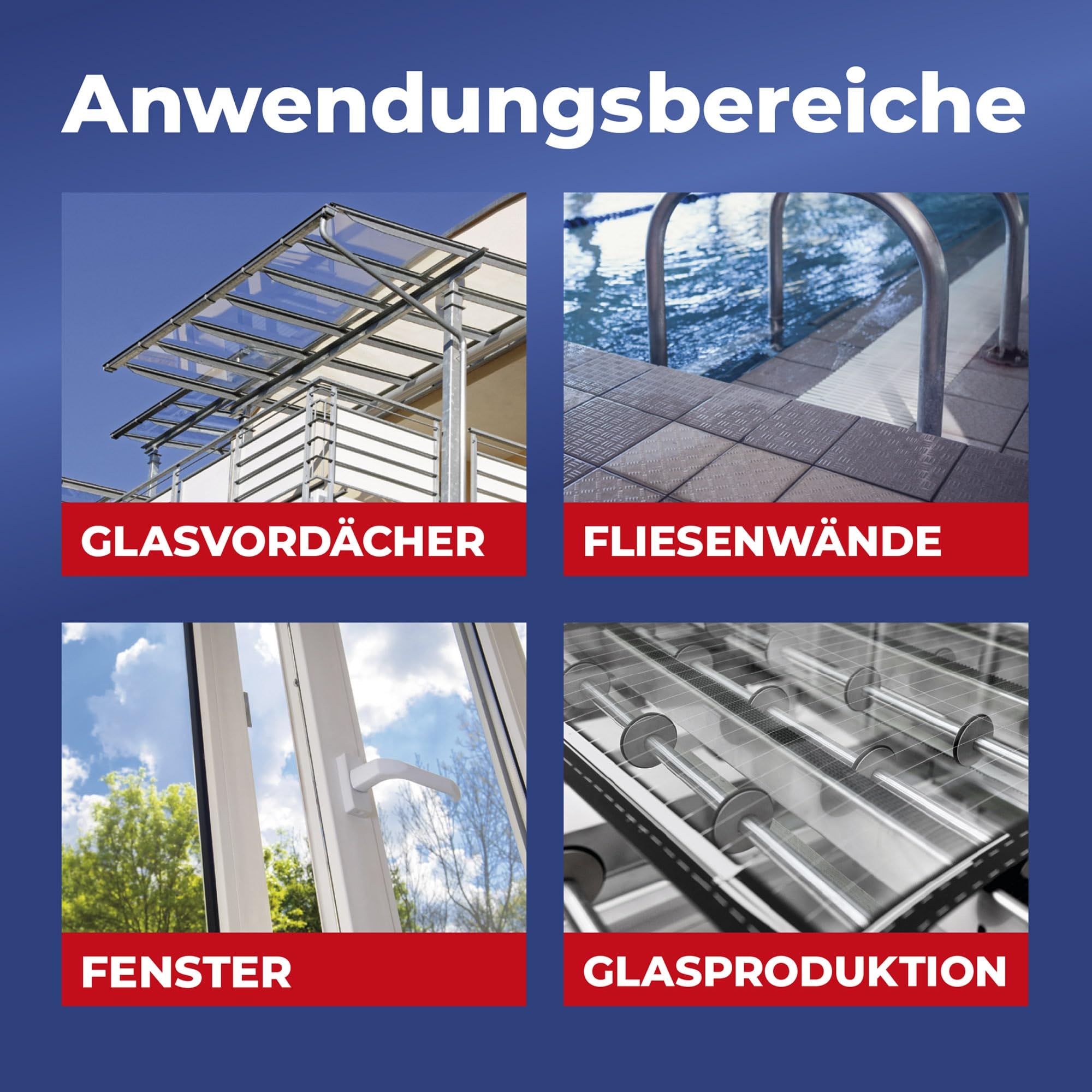 RAKSO Glas-Intensivreiniger - 9 Scheibenreiniger, 9x1 Stk. aus Edelstahlwolle, kratzfrei, Glasreiniger & Fliesenreiniger für Wand/Boden-Reiniger