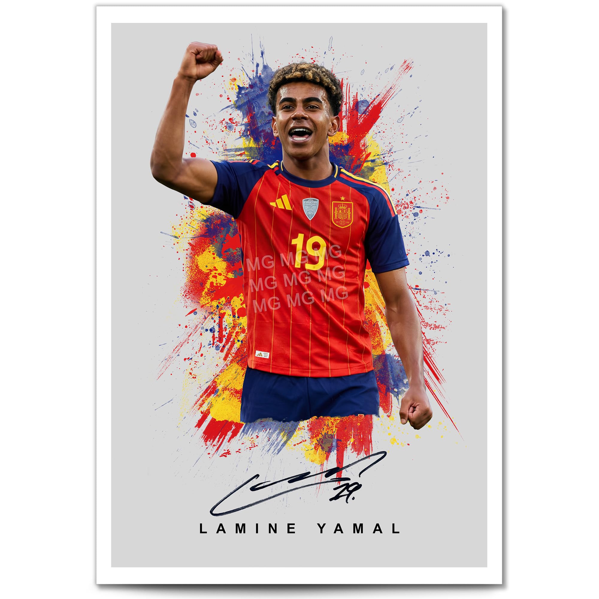 Mounted Gifts Trading Grey A4 Poster Only Lamine Yamal 2026 Signed Photo Spain Poster Print Autograph Framed Display Memorabilia Gift Barcelona Espana (Grey A4 Poster Only)