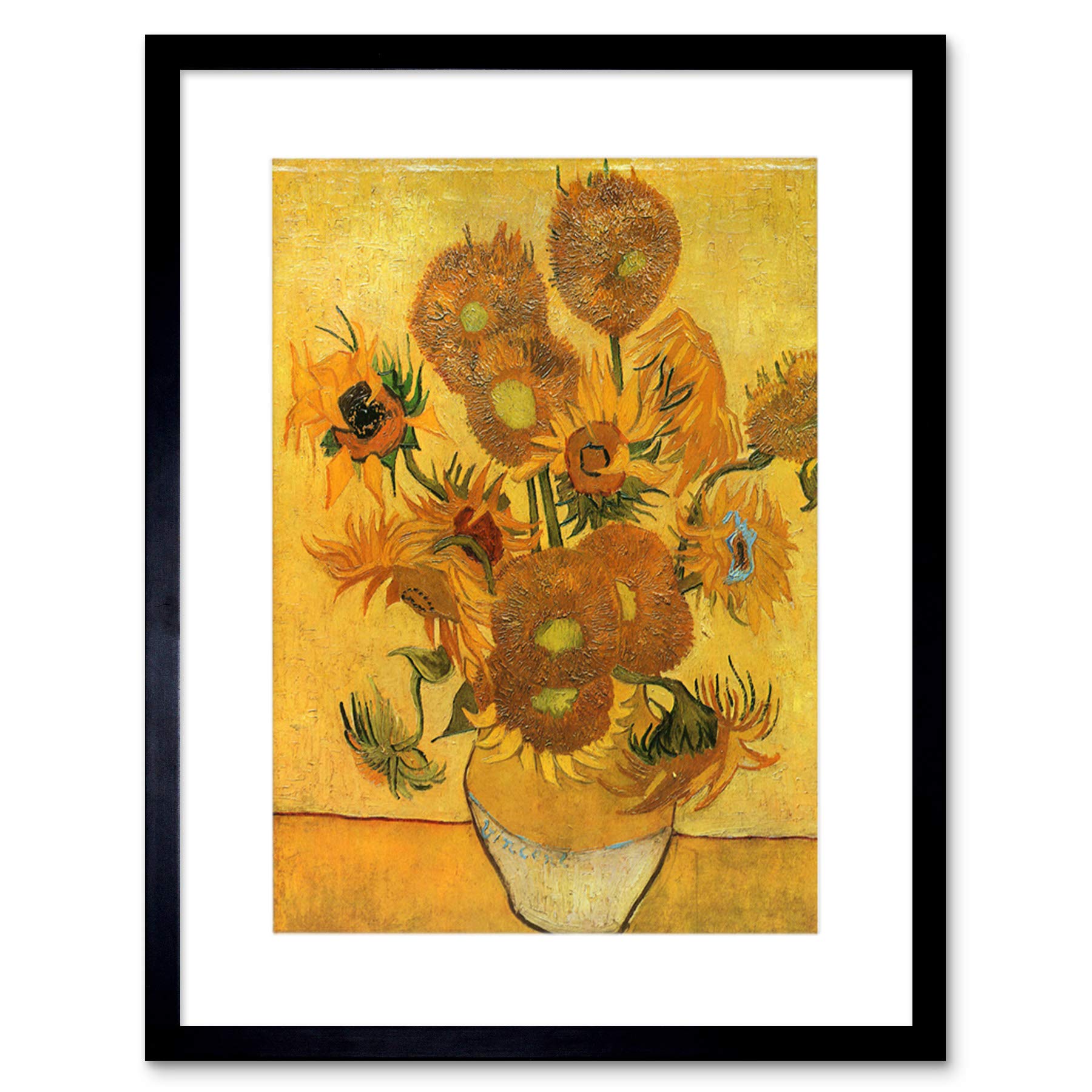 Artery8 Painting Van Gogh Still Life Vase Fifteen Sunflowers Framed Wall Art Print from B&Q