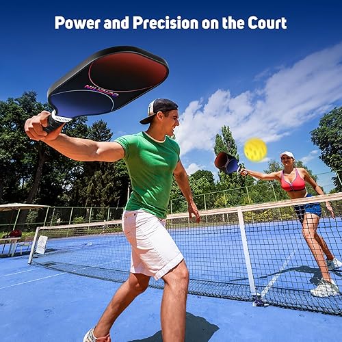 Miniatura 7 de niupipo Pickleball Paddles Set of 241, USAPA Approved Graphite Carbon Fiber Pickleball Rackets, Polypropylene Honeycomb Core, Cushion 4.72In Grip,