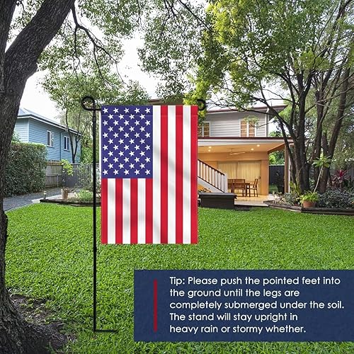 Miniatura 3 de YEAHOME 2 soportes para bandera de jardín, soporte de metal de alta calidad para bandera de patio, resistente a la intemperie, asta de bandera con