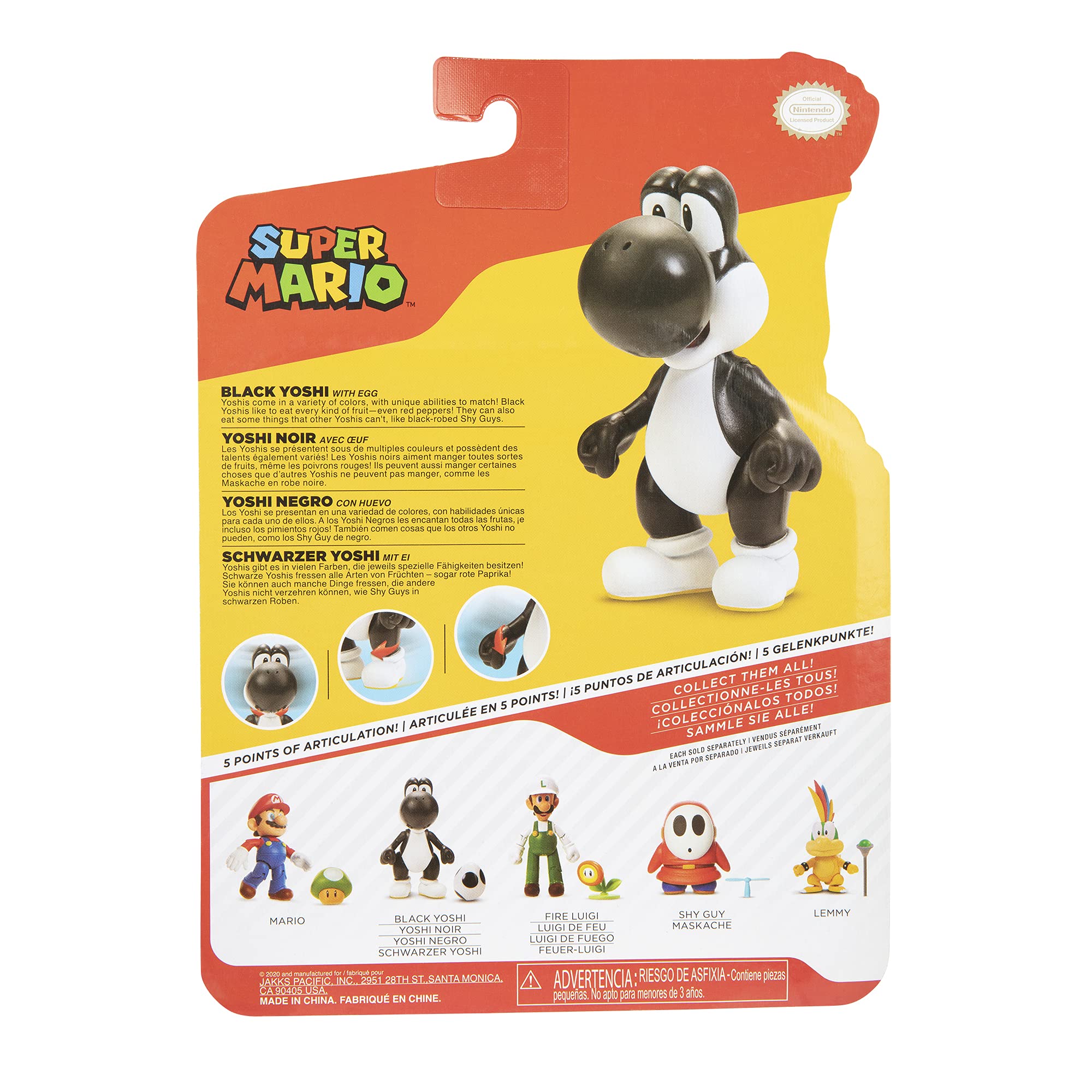 Nintendo Official Super Mario Black Yoshi with Egg