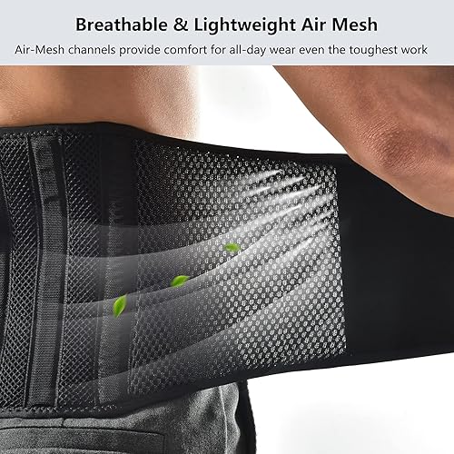 Miniatura 4 de Freetoo - Corsé de espalda de malla de aire para hombre y mujer, para aliviar el dolor en la parte baja de la espalda con 7 posiciones, cinturón de