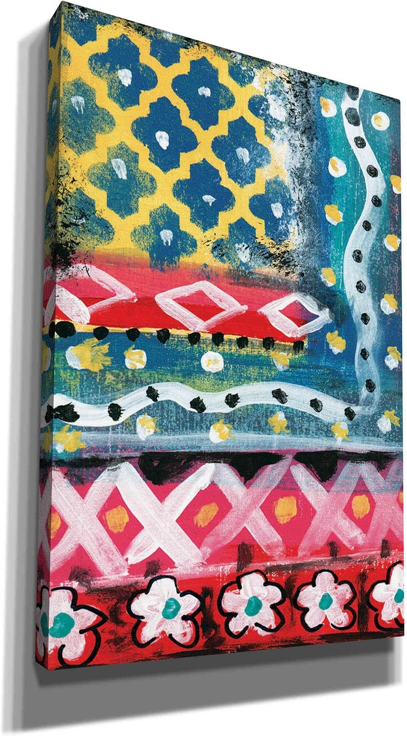 Epic Graffiti 'Pattern Painting IV' by Linda Woods, Canvas Wall Art, 12"x18"