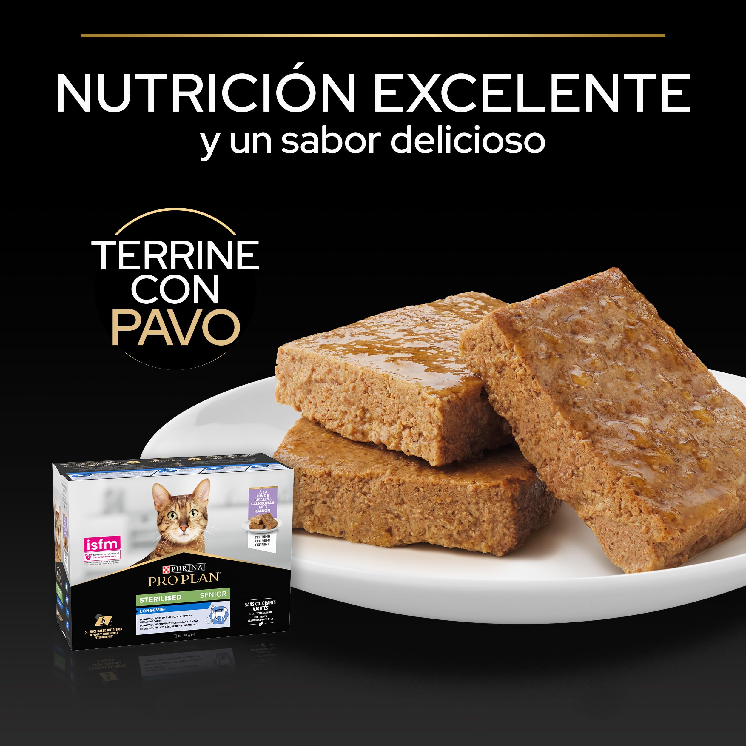 Purina Pro Plan Comida Húmeda para Gato Esterilizado Adulto Pack surtido, 4 packs de 10 sobres de 85g