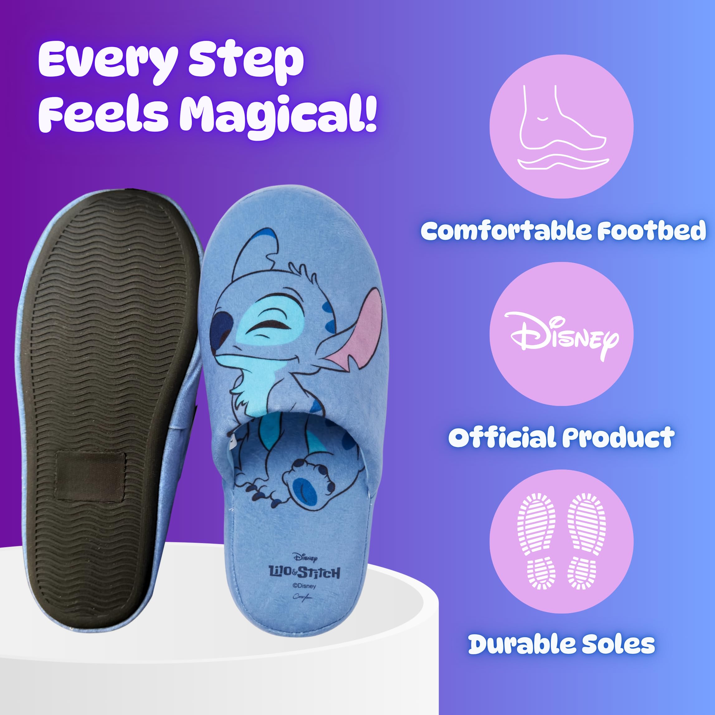 Disney Stitch et Angel Chaussons Filles, Pantoufles D'intérieur, Tailles EU 28 à 35