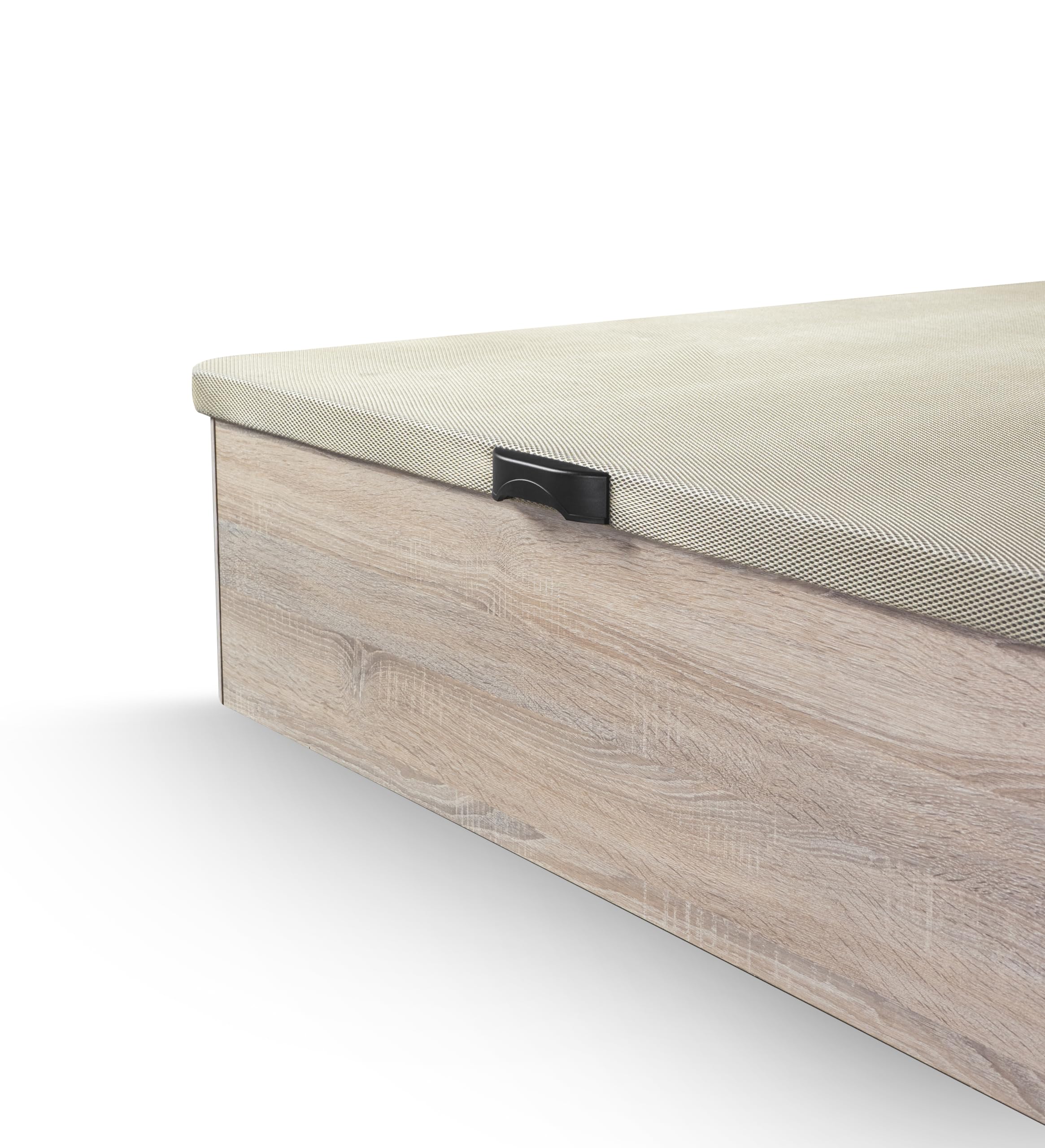 S & S SALDOS Y STOCKS Canapé Abatible Madera Gran Capacidad, Tapa Tapizada y Reforzada 3D - Cajón Grosor 22mm - Cambria 105X190cm Atenas