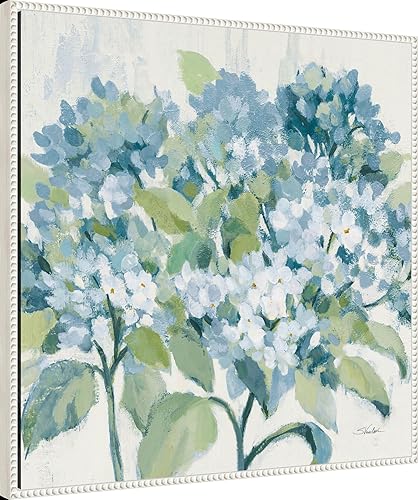 Miniatura 2 de Amanti Art Silvia Vassileva - Lienzo enmarcado para pared, 30 x 30 pulgadas, diseño romántico de hortensias azules, lienzo enmarcado para pared,