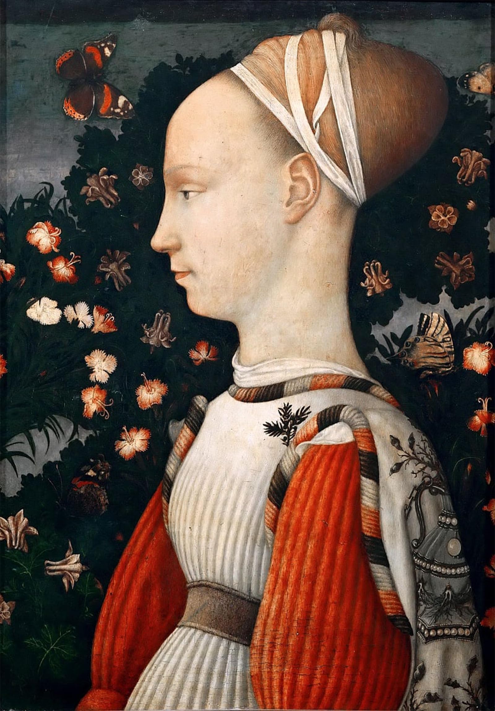 POSTERIIk Famous Modern Artwork Art Mural Portrait of a Ginevra by Antonio Pisanello Oil Paintings Pictures for Home Decor 60x90cm