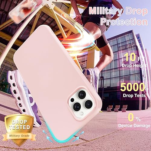 Miniatura 10 de Funda para iPhone 15 Pro Max, con protector de pantalla + protector de lente de cámara goma de silicona líquida a prueba de golpes forro de