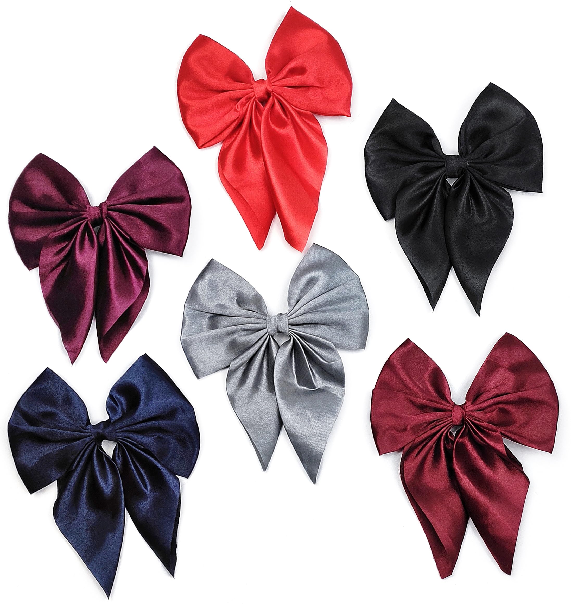 BellaStella Korean Stylish 6 Pcs Large Satin Bows Ribbon Hair Clips Multi Color For Women And Girls (Style-3) (B0CRR5H3M2) Amazon Price History, Amazon Price Tracker