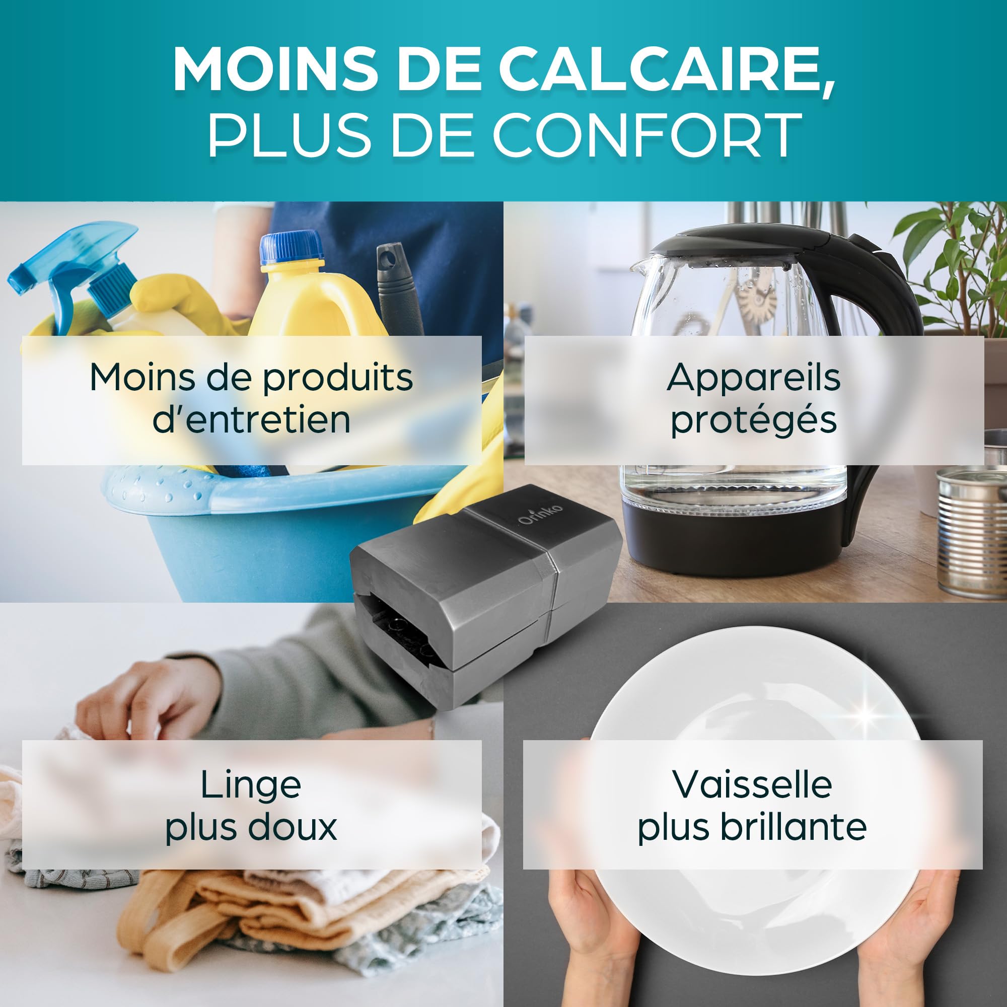 ORINKO Aimant Anticalcaire Magnétique Puissant pour Canalisation et Robinet – Anti Calcaire Magnétique pour Lave-Linge, Lave-Vaisselle et Douche – Adoucisseur d’Eau sans Produit Chimique