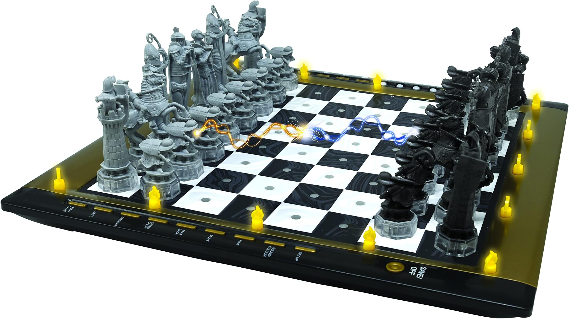 Lexibook CG1300 Chessman Elite Interactive Electronic Chess Game, 64 Levels of Difficulty, LEDs, Battery Powered, Black/White