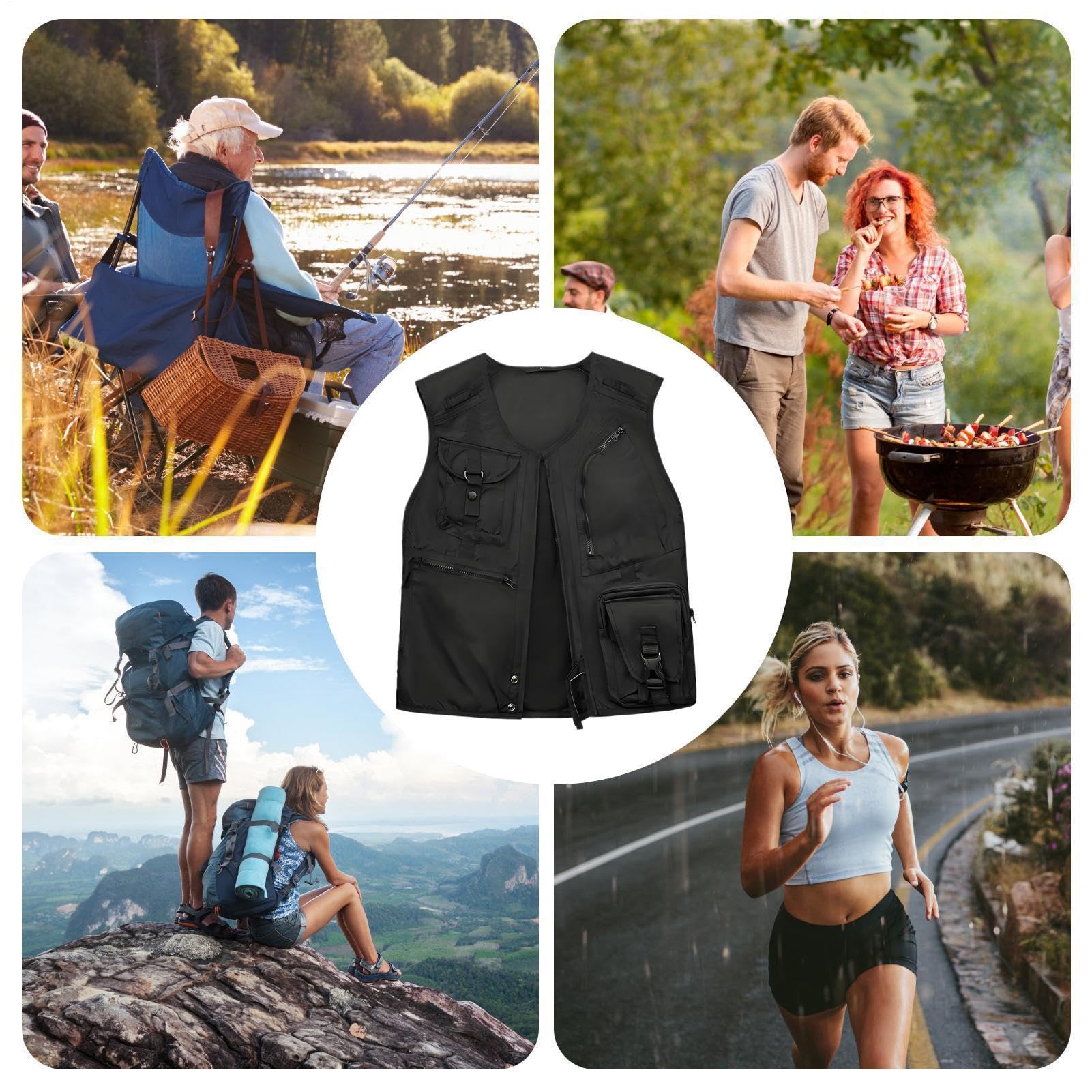 Gilet da motociclista da uomo, traspirante, per moto, costruzione leggera, resistente all'usura, abbigliamento all'aperto per viaggi urbani e lunghe distanze