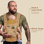 Porte-bébé ergonomique tactique avec soutien à la tête, 3–36 mois, brun.Légère porte-bébe respirant avec ceinture élargie élargie pour les parents plus grands, chapeau de soleil caché