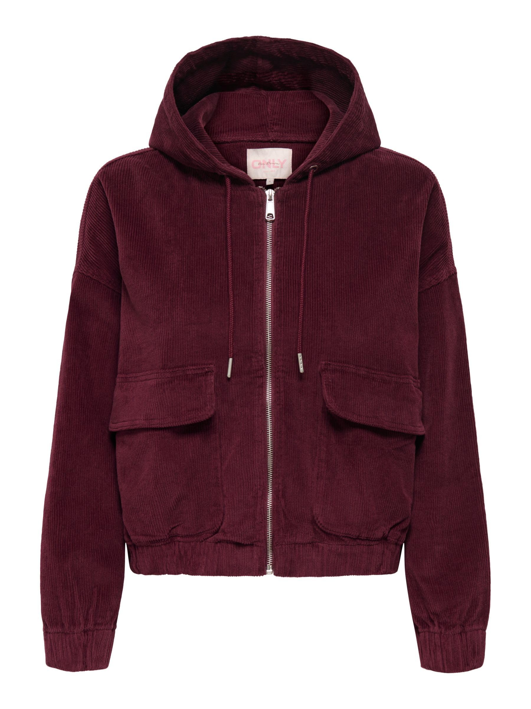 Only Damen Onlkenzie L/S Cord Jacket PNT Noos Kurze Cordjacke Mit Kapuze