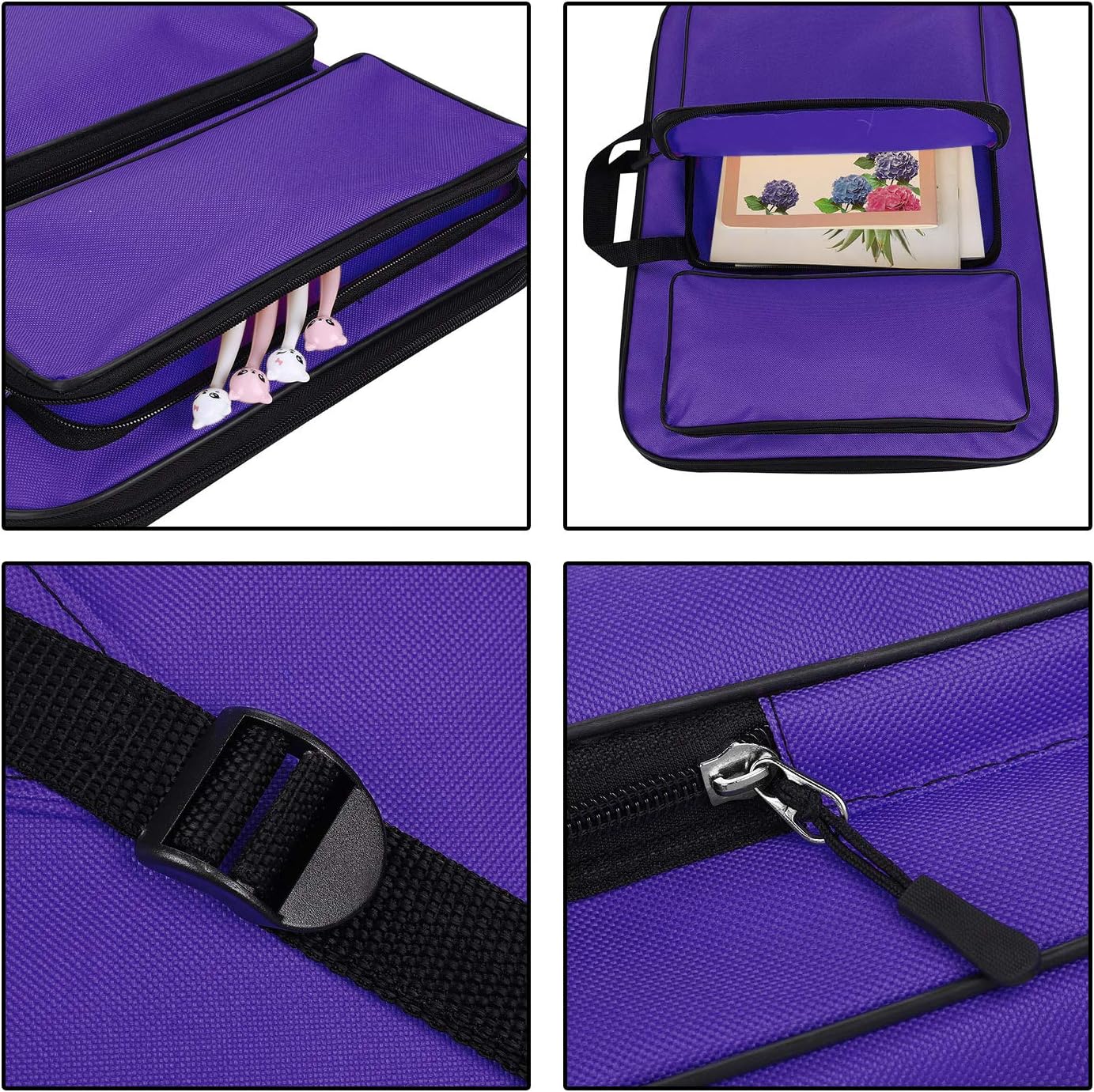 Art Portfolio Carry Case Bag Drawboard Tote Handheld Storage Portable Shoulder Lightweight Box for 8k Sketch Pad Artist Drawing Painting Supplies