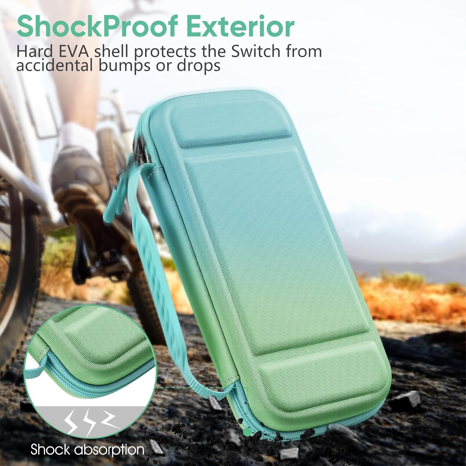 FINTIE Carrying Case for Nintendo Switch OLED Model 2021/Switch 2017, [Shockproof] Hard Shell Protective Cover Travel Bag with 10 Game Card Slots & Inner Pocket - Image 5