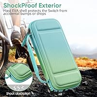 Vista 5 de Fintie Funda de transporte para Nintendo Switch OLED modelo 2021Switch 2017, a prueba de golpes funda protectora rígida bolsa de viaje con 10
