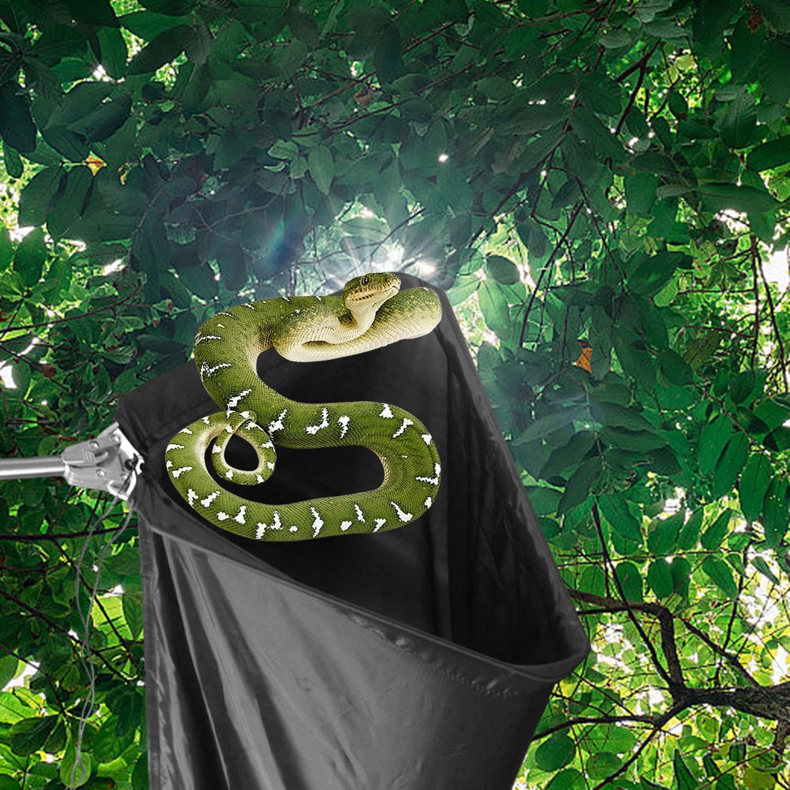 Schlangenfänger, einziehbar, mit Tasche, sicherer Reptilien-Greifer, Stabiler Schlangenhaken für Klapperschlange, Reptilien