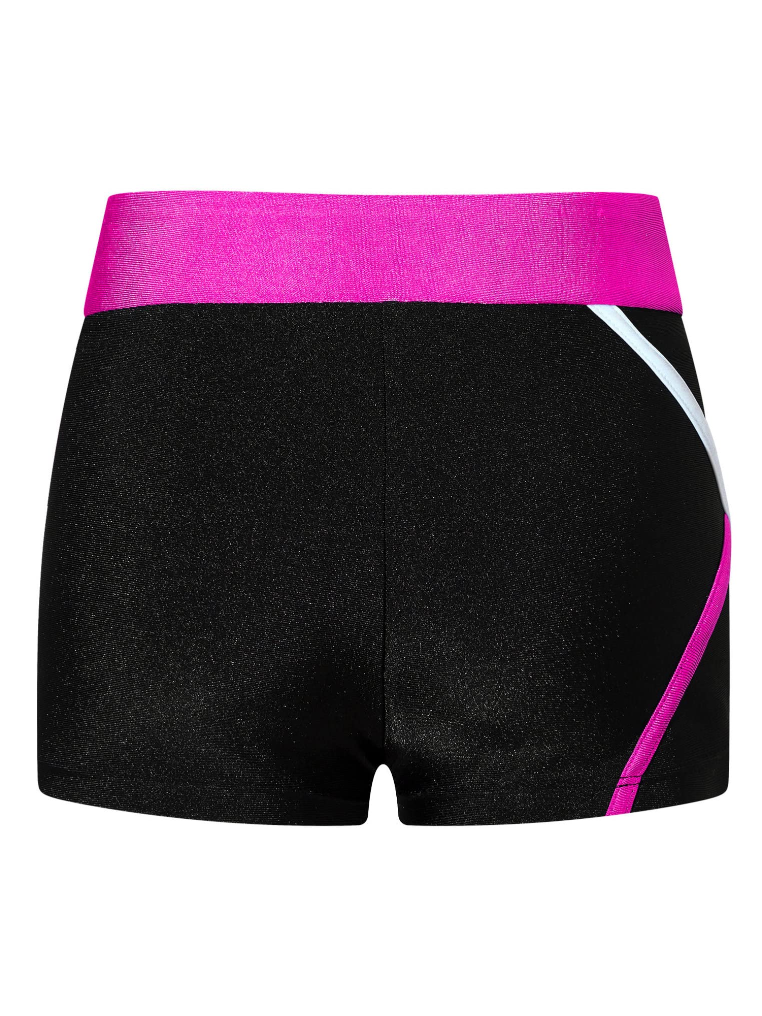 Yeahdor Kids Gymnastic Dance Shorts Low Waist Elastic Sport Shorts Stretchy Tight Running Bottom Hot Pink 8 Years