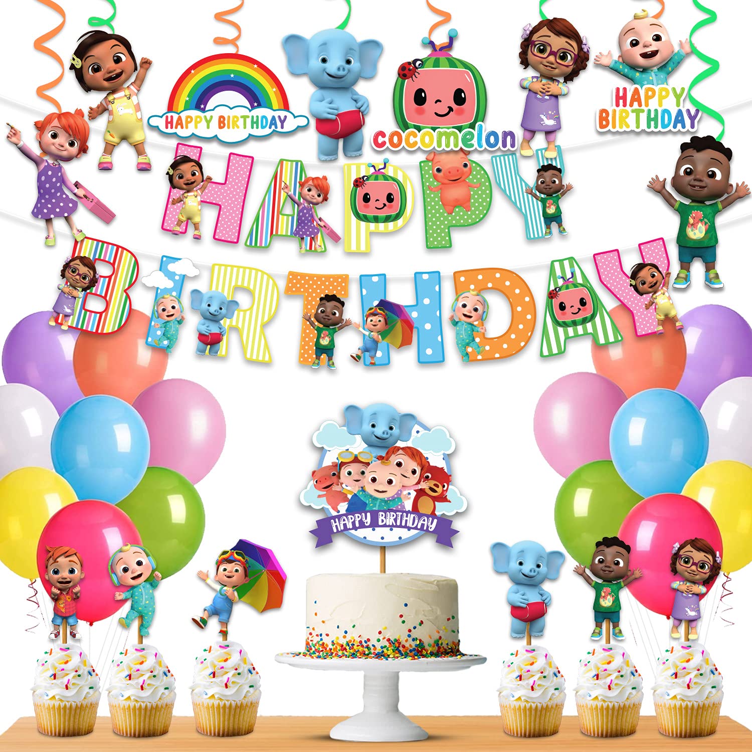 Buy Festiko® Cartoon Happybirthday Theme Party Decoration Combo (36 Pcs