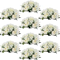 Vista 23 de Bolas de flores artificiales para centros de mesa: 2 piezas de rosas rojas para centros de mesa, arreglos florales, centro de mesa para bodas