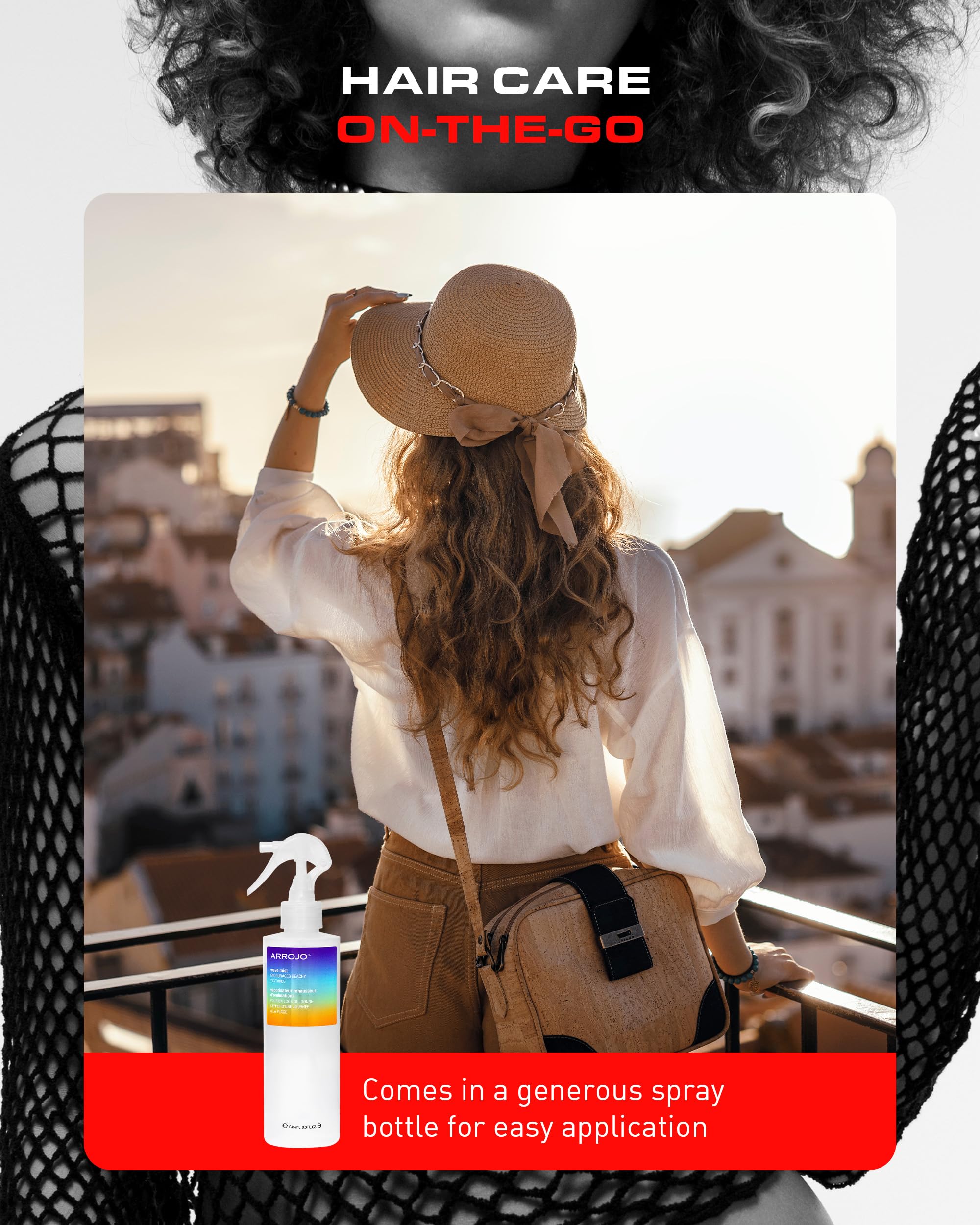 Arrojo Wave Mist Sea Salt Spray – Sulfate & Paraben-Free Sea Salt Hair Texture Spray – Adds Beach Waves, Volume, & Light Hold for All Hair Types, 8.3 fl. oz.