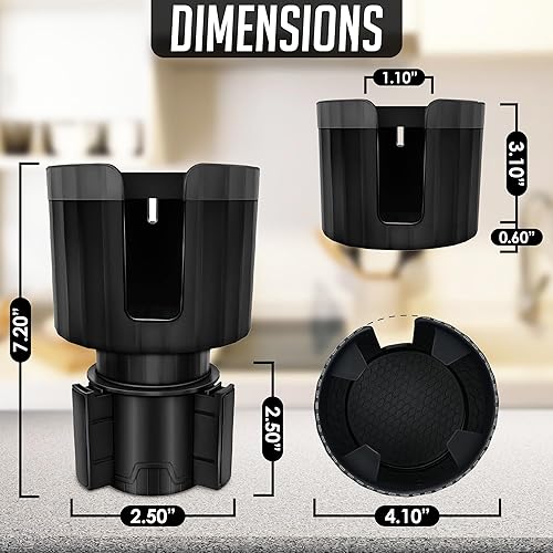 Miniatura 2 de Expansor de portavasos de automóvil para tazas, botellas y tazas de viaje, compatible con la mayoría de tamaños estándar para botellas, evita