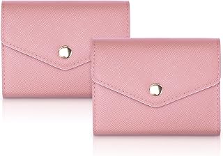 Sodsay Credit Card Holder for Women with RFID Blocking, Slim Pink Accordion Travel Wallet, Compact Travel & Business Wallet with Secure Snap Closure