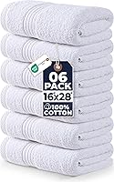 Utopia Towels 6 Pack Premium 100% Ring Spun Cotton Hand Towels - 16x28 Inch Soft, Absorbent, Lightweight for Bathroom, Travel, Spa, White