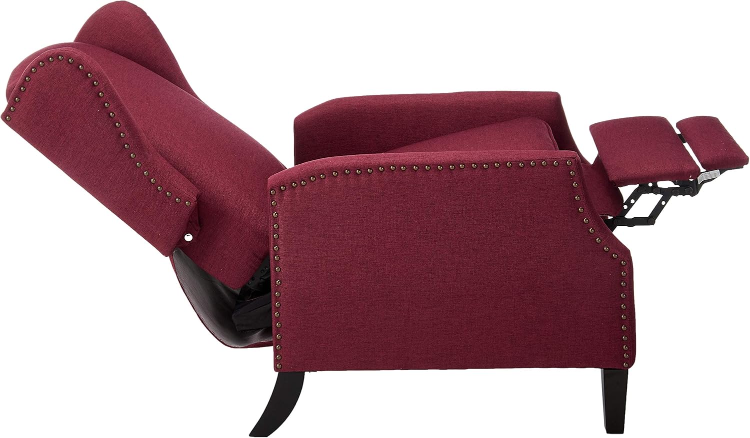 GDFStudio Weyland Wingback Traditional Fabric Recliner (Deep Red) 33.25D x 26.5W x 40H in