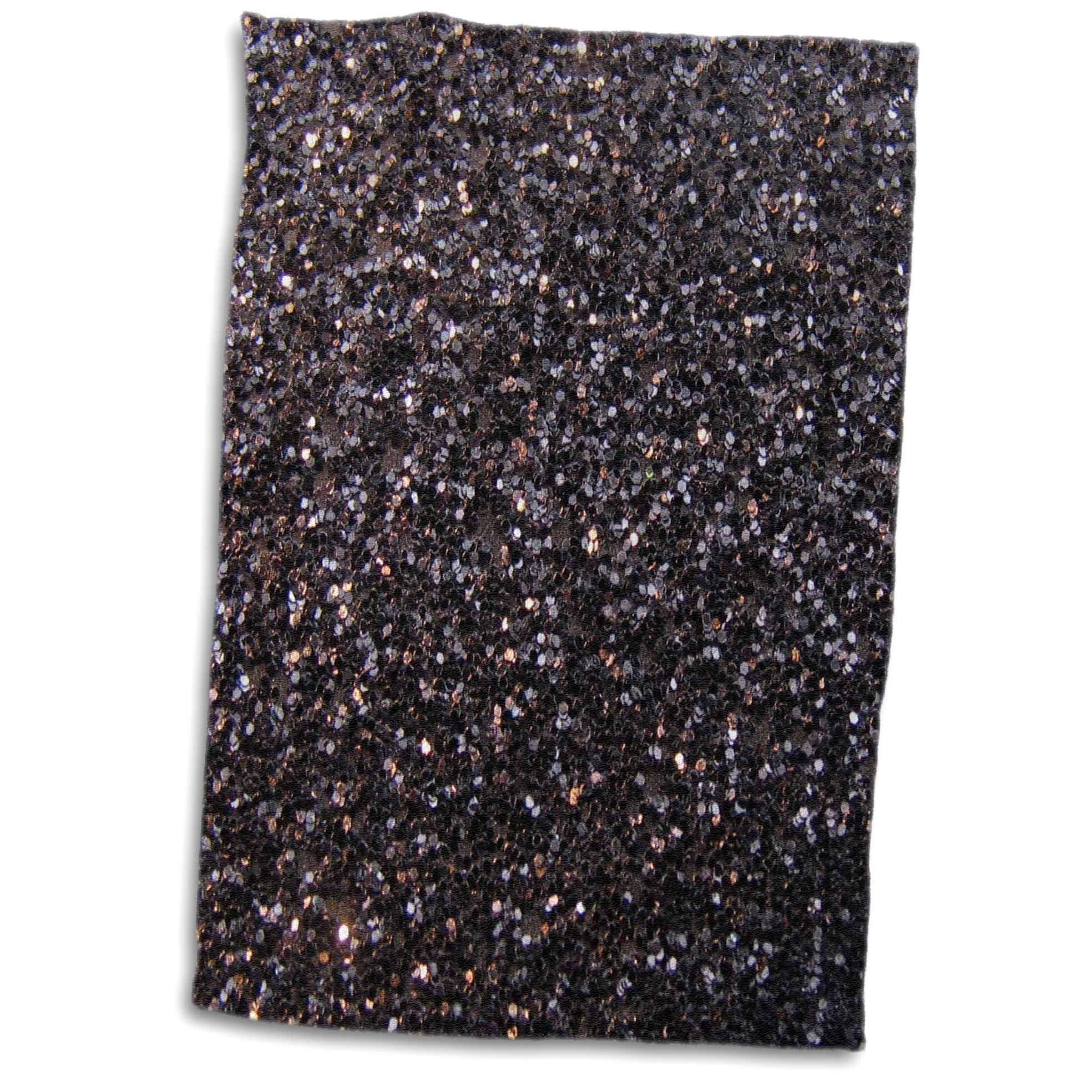 Hand Towels 40x70cm, Black Faux Glitter-Photo Of Glittery Texture-Glam Matte Sparkly Bling-Glamorous Stylish Girly Microfibre Towel Unisex Bath Towels Luxury Swim Towel For Travel Swimming Pool