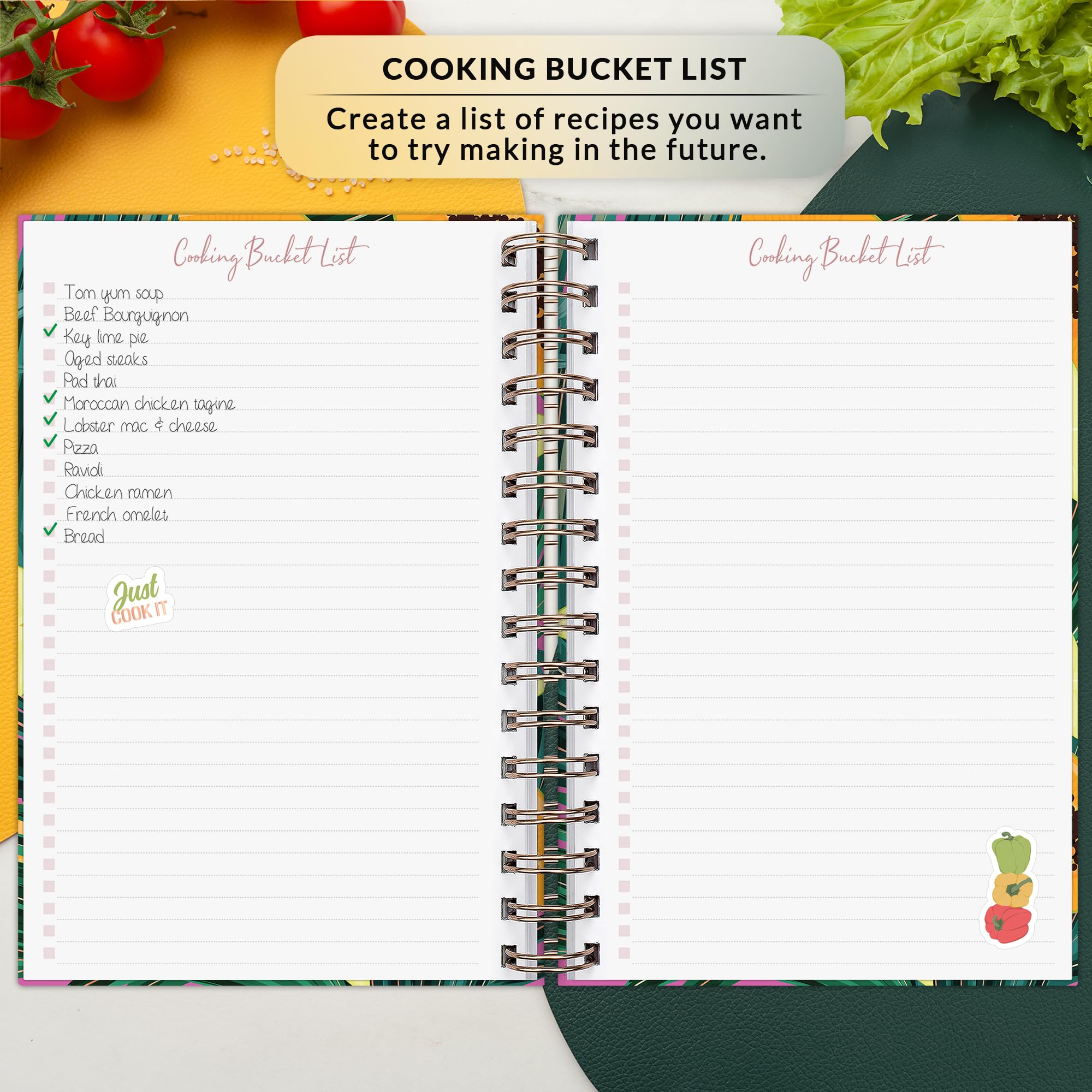 PLANBERRY Recipe Book, Blank Hardcover Cookbook to Write in Your Own Recipes, Empty Cook Book Journal to Fill in - Image 3