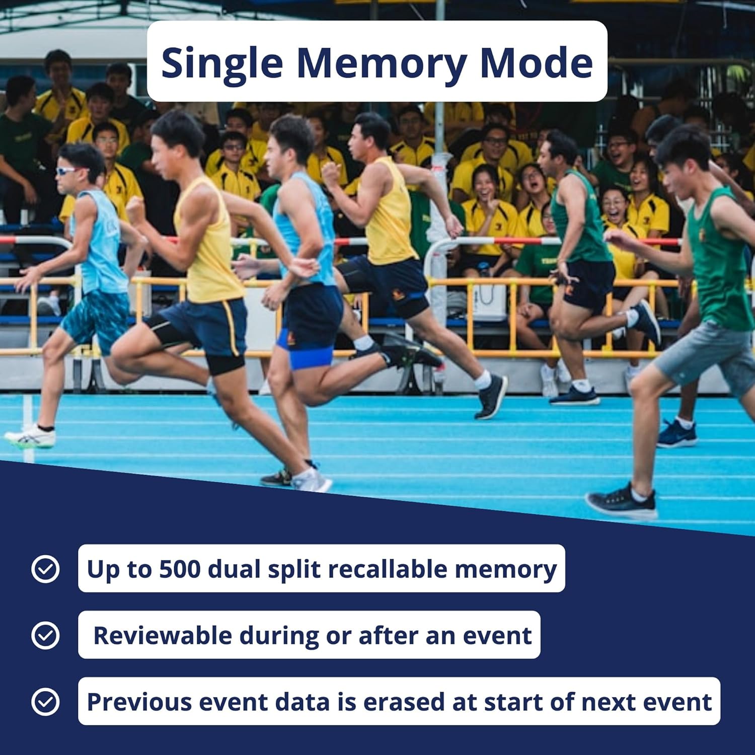 Ultrak 496 500-Lap Stopwatch, Dual-Split Memory Sports Timer with LCD Display, Water-Resistant, Stroke Rate & Countdown, Long-Life Battery