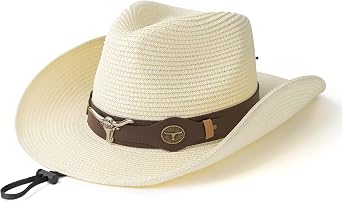 Straw Cowboy Womens Hat Sun Hats Cowgirl Beach Hat