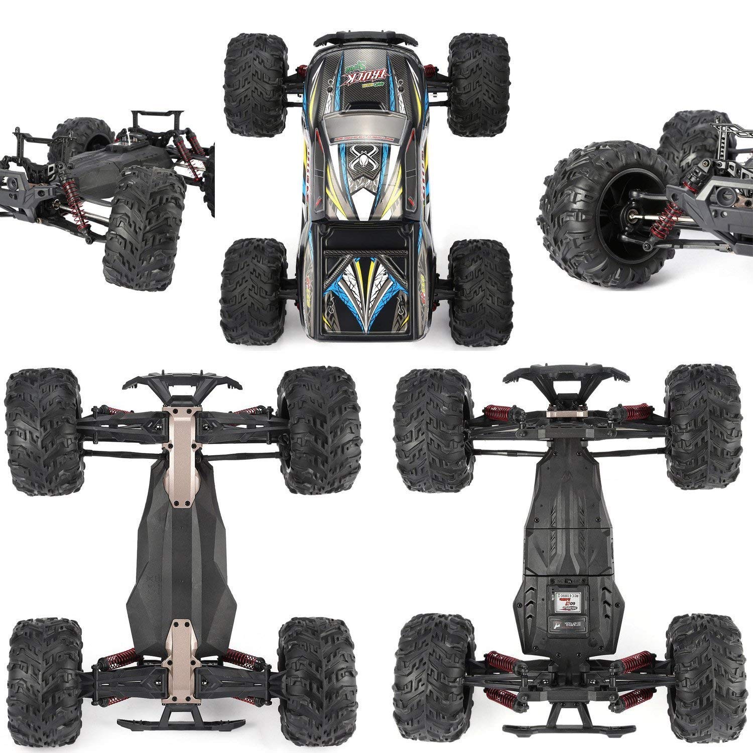 s-idee® 18173 9125 RC Car 1:10 4WD Buggy Monstertruck wodoodporny 2,4 GHz ok. 50 kmh Fast Two Silniki Ręczne w pełni proporcjonalnie 4WD Pilot Racing Auto